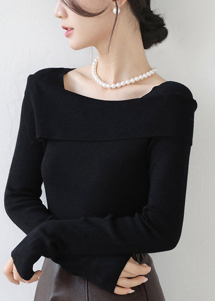 French Grey Slash Neck Patchwork Slim Fit Knit Sweaters Winter RV031 ABC