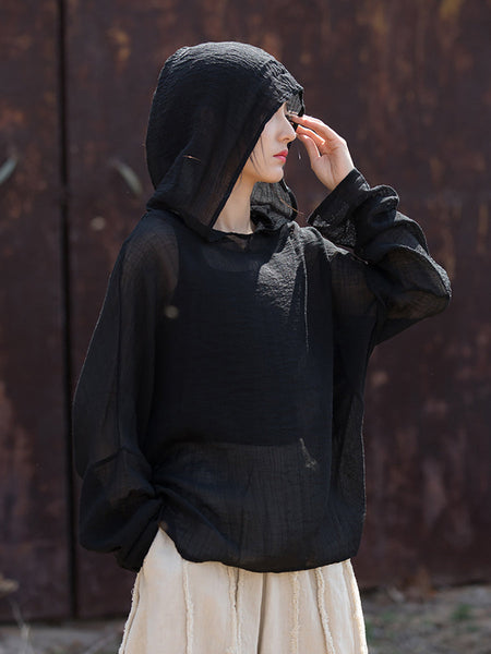Women Summer Casual Solid Thin Hooded Sunproof Shirt CV1014 Ada Fashion