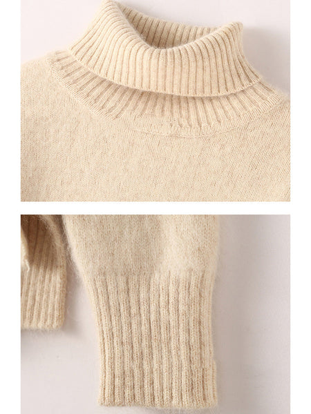 Women Autumn Turtleneck Soft Wool Solid Sweater BA1038 Genistyle Shop