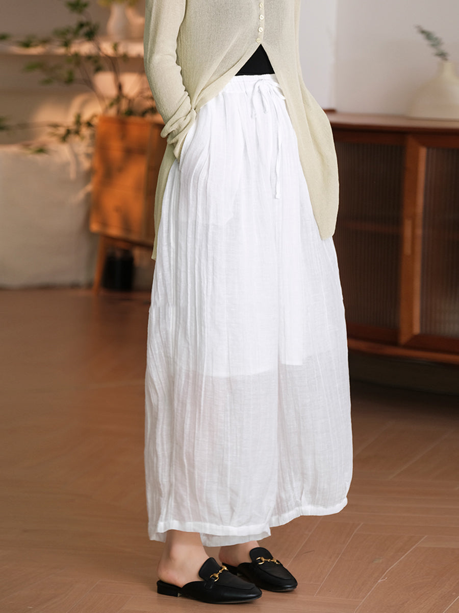 Plus Size Women Casual Solid Summer Linen Harem Pants SC1034 Ada Fashion