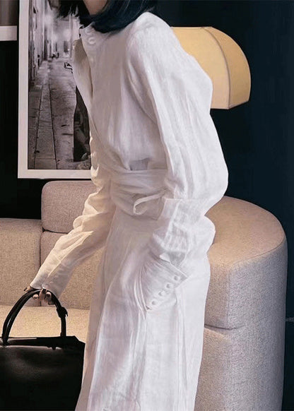 Two Lace Original Set Suit Linen Collar Up White Piece Stand FashionChic