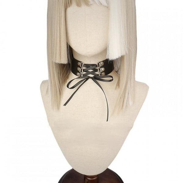 Design Black Choker Lace-up Punk FashionChic