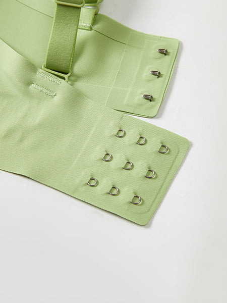 Cup Pure Artsy Fixed Color Satin Bra Women FashionChic