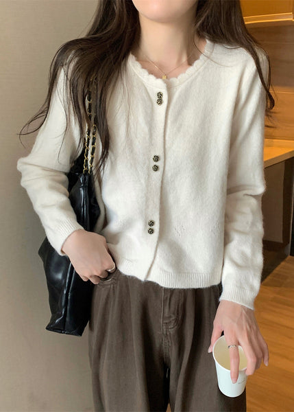 Beautiful Purple O Neck Button Short Knit Coat Fall QC040 shopify