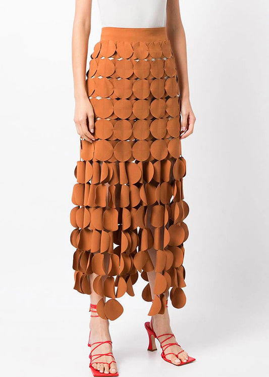 Up Out Skirts Original Hollow Design Orange Zip Summer FashionChic