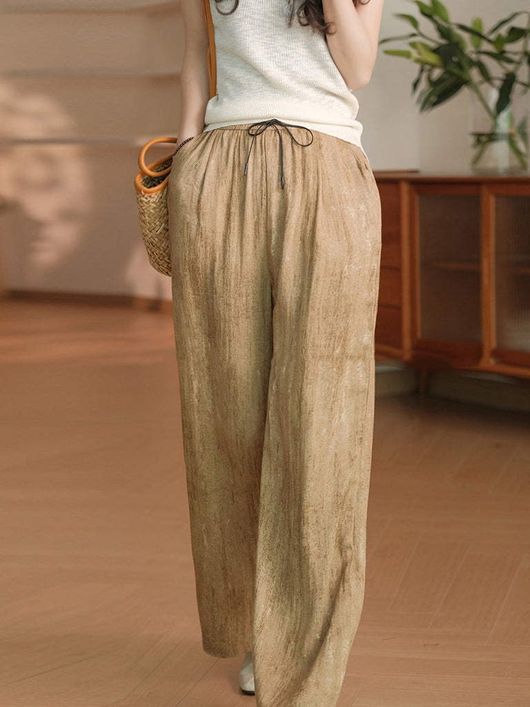 Women Summer Casual Solid Straight Linen Pants OP1055 ZMMM