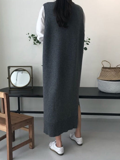 Urban Black Round-Neck Sleeveless Knit Dress QX017 shopify