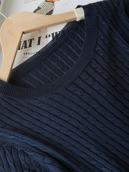 Women Summer Casual Knitted O-Neck Shirt CX035 ZMMM