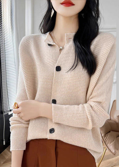 Fine Pink O-Neck Button Cotton Knit Cardigans Fall QP046 OL-NCT241001