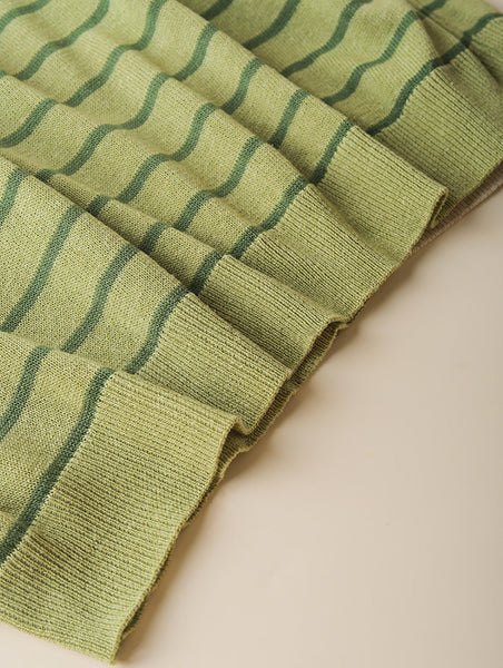 Women Summer Casual Stripe Knitted O-Neck Linen Vest CX004 BUYKUD