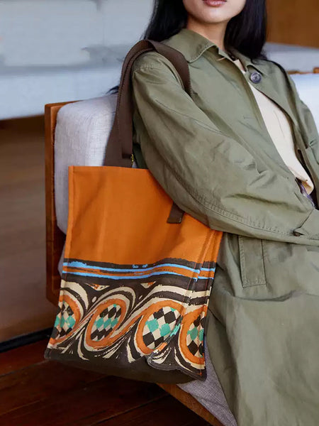 Ethnic Print Large Capacity Shoulder Bag Handbag QN010 BUYKUD