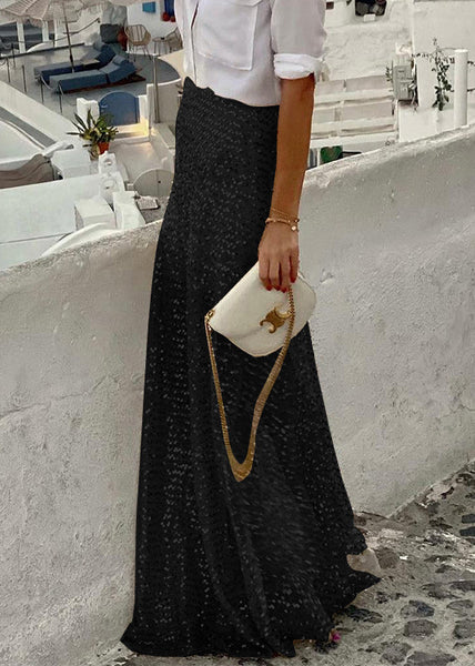 Waist High Maxi Sequins Stylish Gold Spring Skirts FashionChic