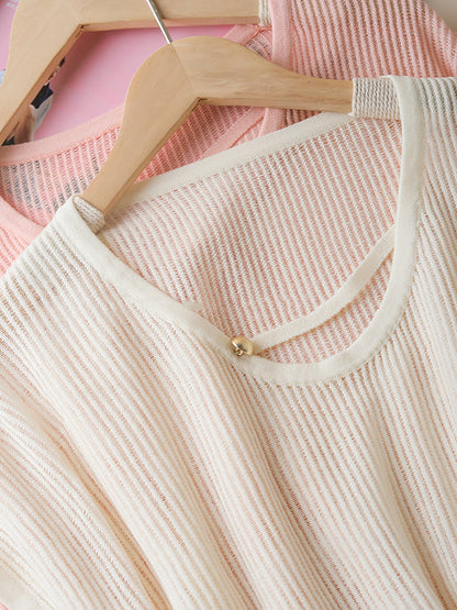 Women Summer Artsy O-Neck Solid Thin Shirt CX036 ZMMM