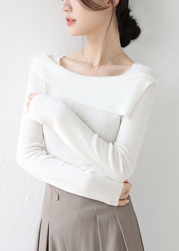 French Grey Slash Neck Patchwork Slim Fit Knit Sweaters Winter RV031 ABC