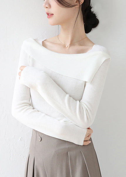 French Grey Slash Neck Patchwork Slim Fit Knit Sweaters Winter RV031 ABC