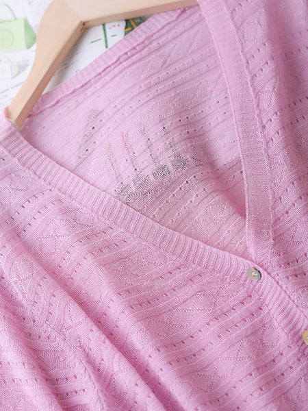 Women Spring Solid Casual V-Neck Knitted Shirt SC1009 Ada Fashion