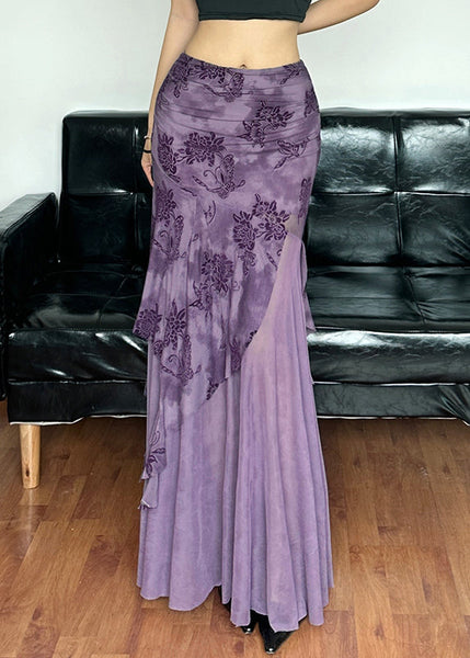 Tulle Skirts Purple Tops Novelty And Lace Patchwork Up Two-Piece FashionChic