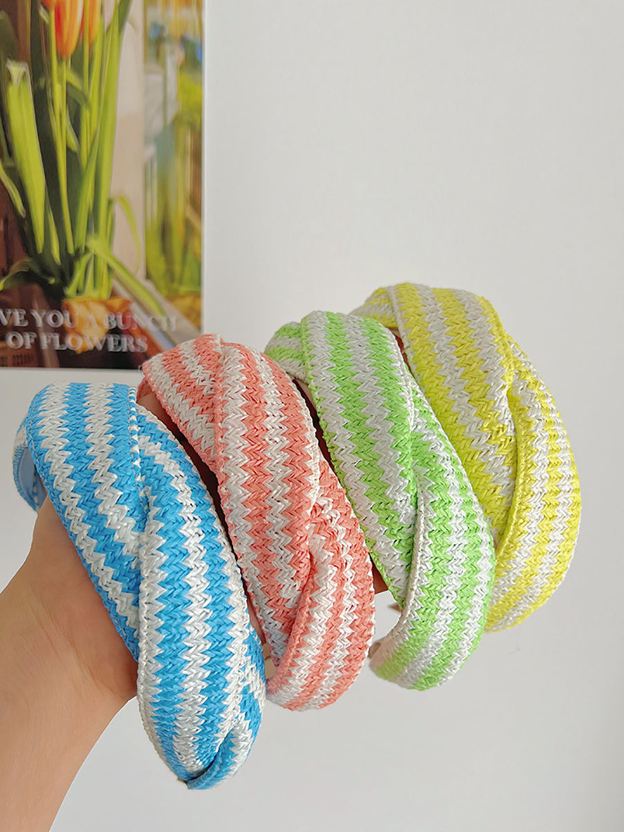 4 Pieces Set Women Artsy Colorblock Knitted Cross Hair Band AS1037 Ada Fashion