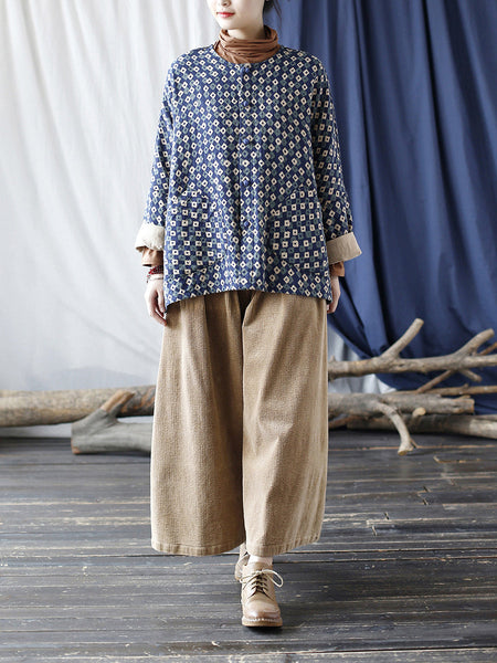 Women Artsy Retro Plaid Spliced Batwing Sleeve Coat AT1077 XIM