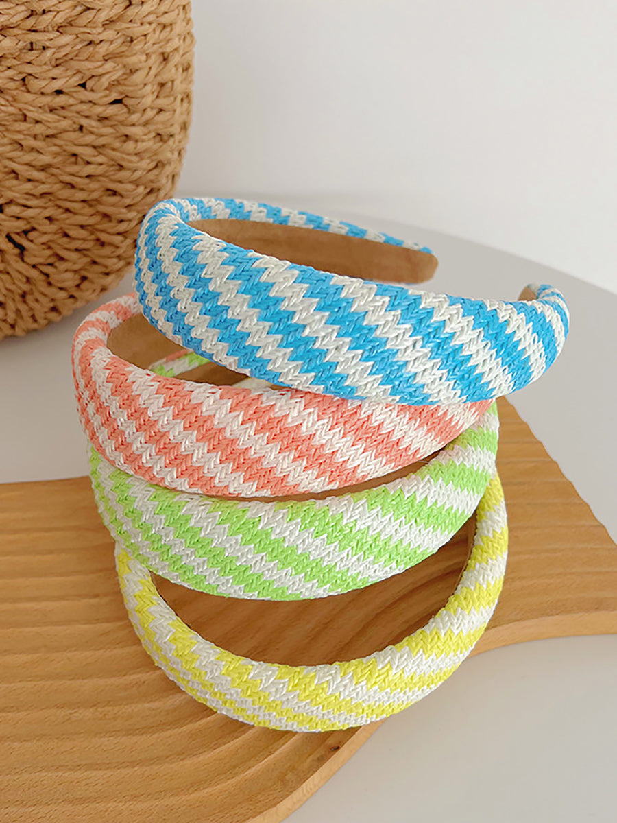 4 Pieces Set Women Artsy Colorblock Knitted Cross Hair Band AS1037 Ada Fashion