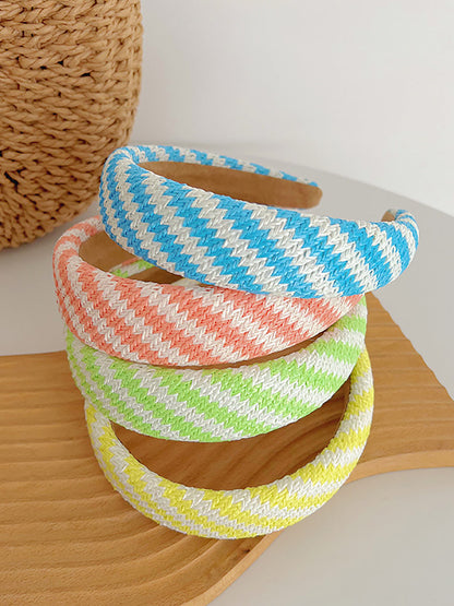 4 Pieces Set Women Artsy Colorblock Knitted Cross Hair Band AS1037 Ada Fashion
