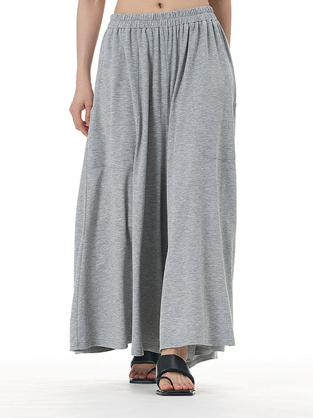 Women Summer Casual Solid Wide-leg Loose Pants FD050 BUYKUD