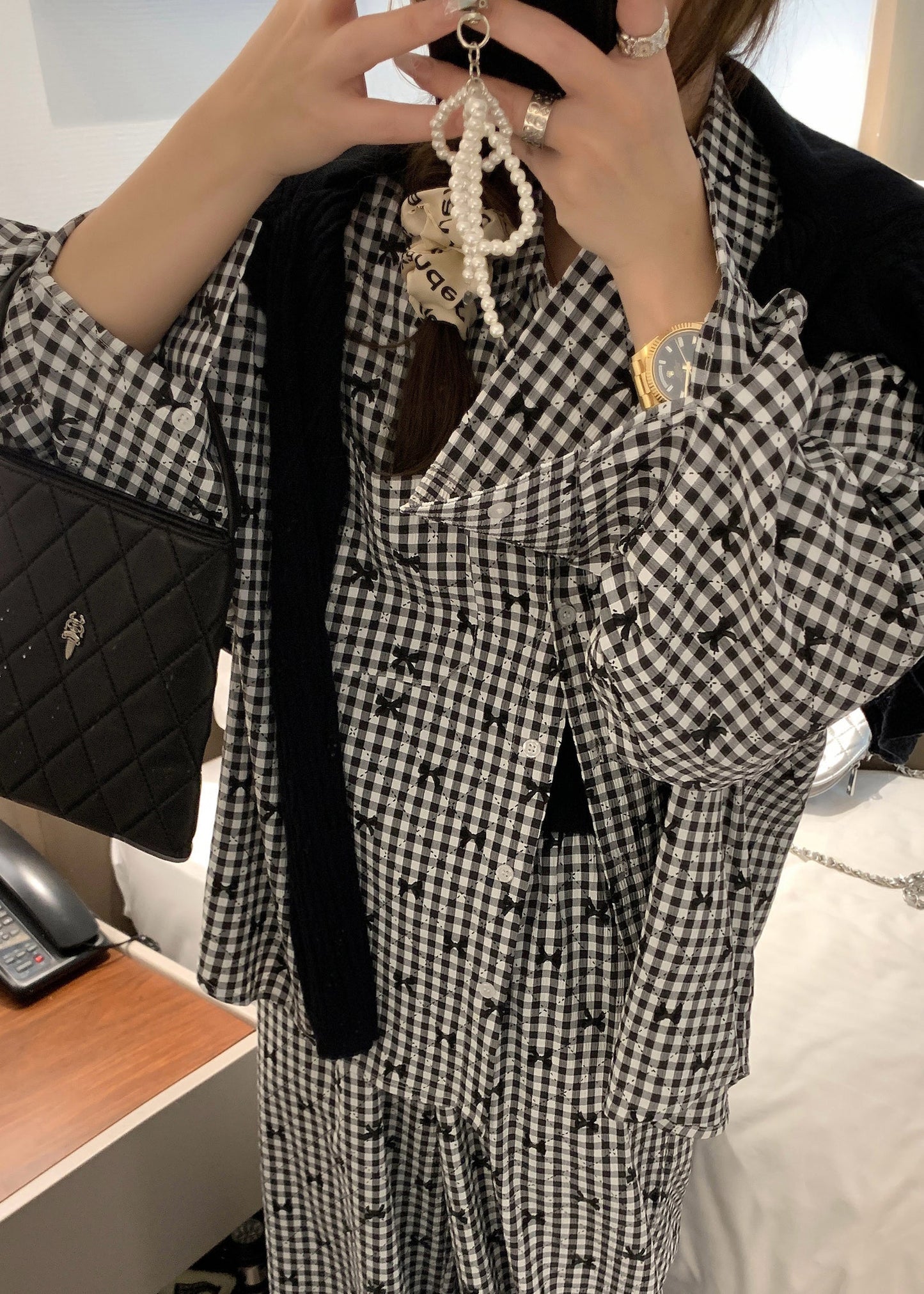 Urban Blue Plaid Stand Collar Button Cotton Blouses Spring NN019 shopify
