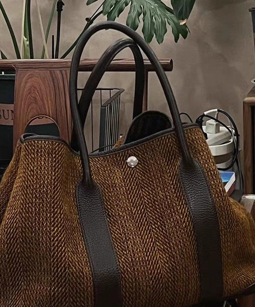 Chocolate Style Large Capacity Satchel Handbag Simple Bag FashionChic