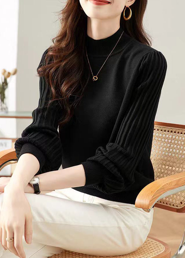 New Black Turtleneck Solid Knit Sweaters Fall QX032 shopify