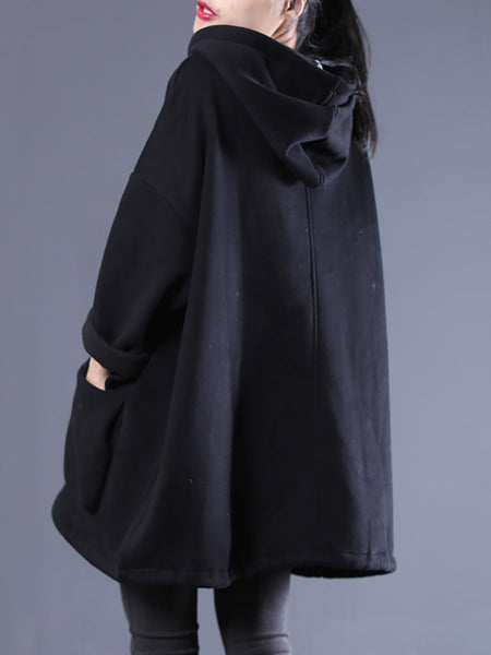 Plus Size Spring Casual Solid Color Flocking Sweatshirt Hoodie AV1001 Genistyle Shop