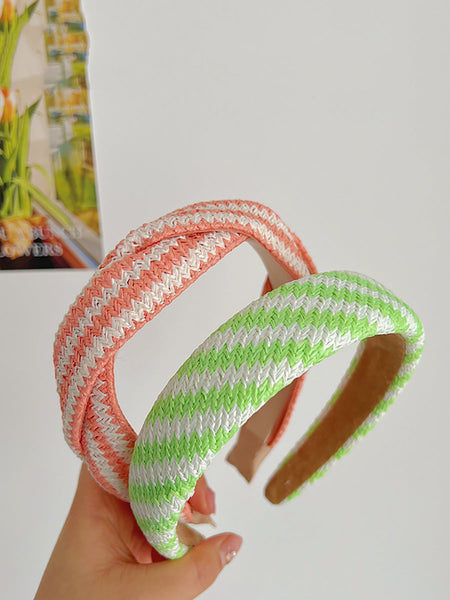 4 Pieces Set Women Artsy Colorblock Knitted Cross Hair Band AS1037 Ada Fashion