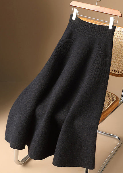 Organic Light Camel Pockets Woolen Knit Skirt Winter RV032 ABC