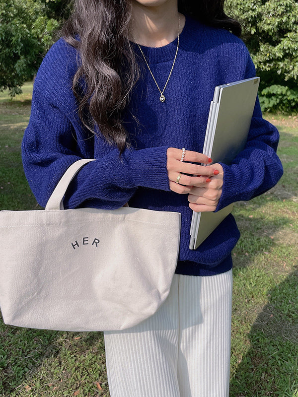 Cute Yellow Round-Neck Long Sleeve Sweater AN1041 Genistyle Shop