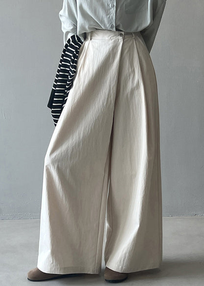 Organic Grey Pockets High Waist Cotton Wide Leg Pants Fall WD019 HS-LPTS241103