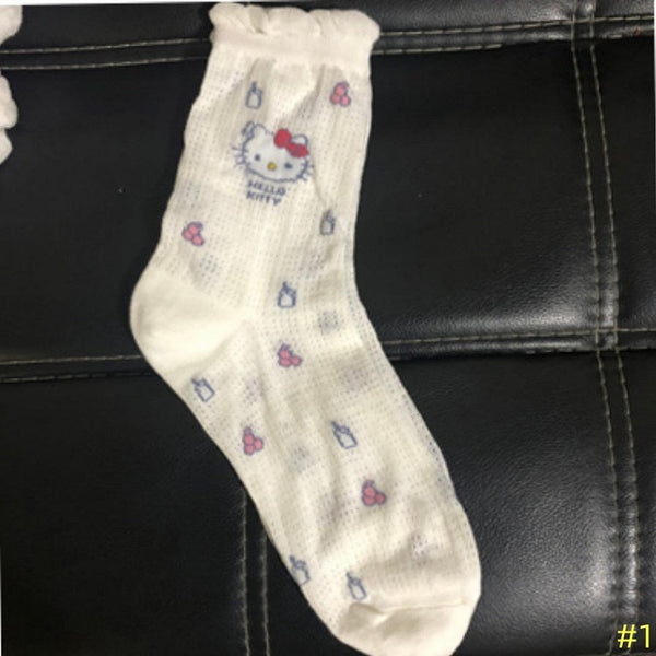 Pattern Ruffled Cotton Kitty/Bunny/Puppy 5 Options Socks Cuff Cute FashionChic