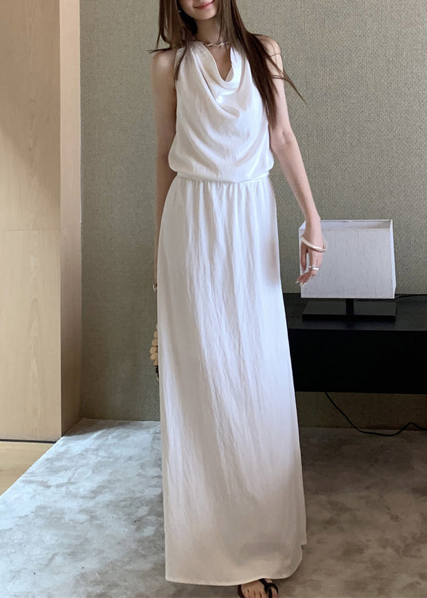 Stylish Brick Red Drawstring Cotton Dresses Sleeveless EE006 shopify