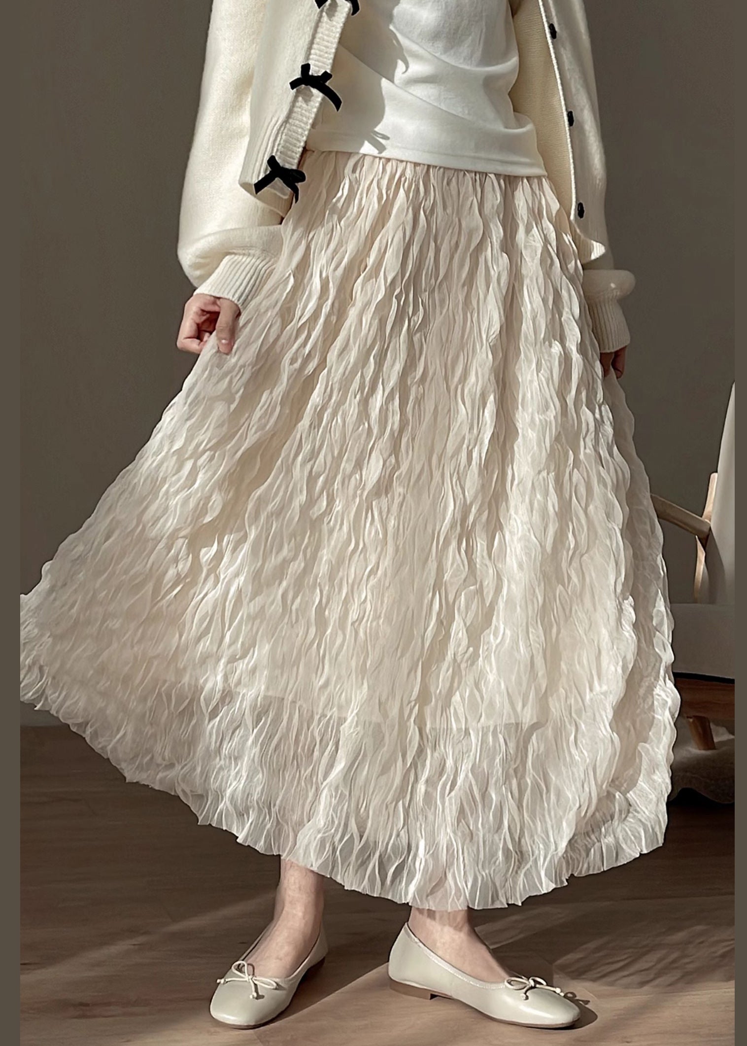 Art Beige Original Design Solid Tulle Skirts Spring RV015 ABC