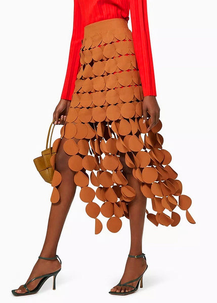 Up Out Skirts Original Hollow Design Orange Zip Summer FashionChic