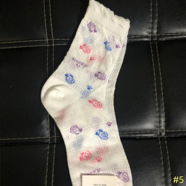 Pattern Ruffled Cotton Kitty/Bunny/Puppy 5 Options Socks Cuff Cute FashionChic