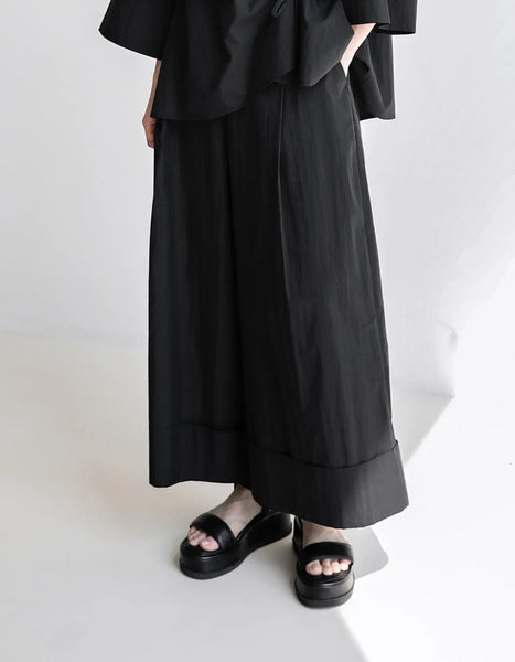 Elastic Organic Wide-Leg Waist Khaki Pants FashionChic