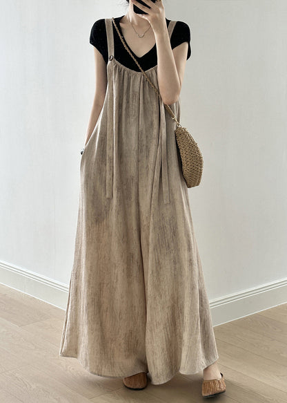 Sleeveless Button Jumpsuit Linen Women Pockets FashionChic