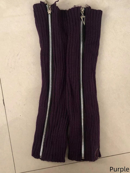 Zipper Colors Design 7 Knitted Leg Warmers FashionChic