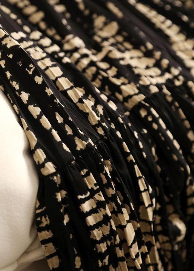 Elegant Black V Neck Wrinkled Cotton Long Dress Sleeveless QP058 OL-SDL241001