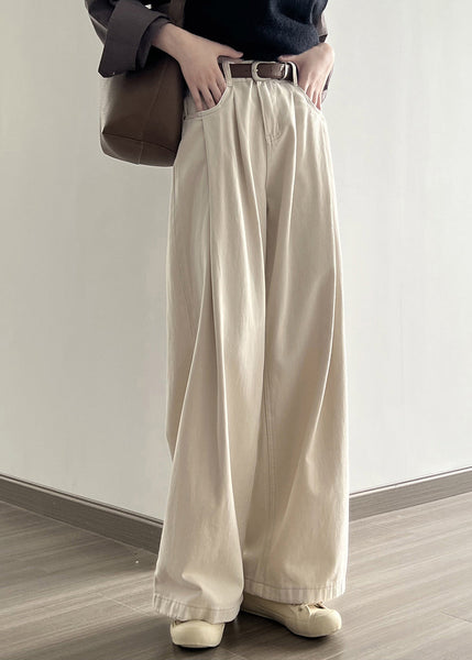 Boutique Khaki Pockets High Waist Denim Straight Pants Fall AF1006 HS-LPTS240914