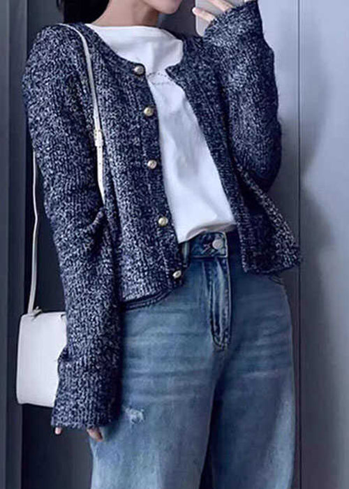 Women Grey O Neck Button Cozy Wool Knit Cardigans Fall QX023 shopify