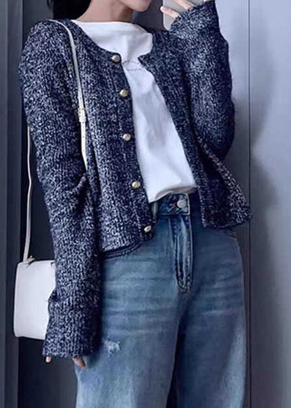 Women Grey O Neck Button Cozy Wool Knit Cardigans Fall QX023 shopify