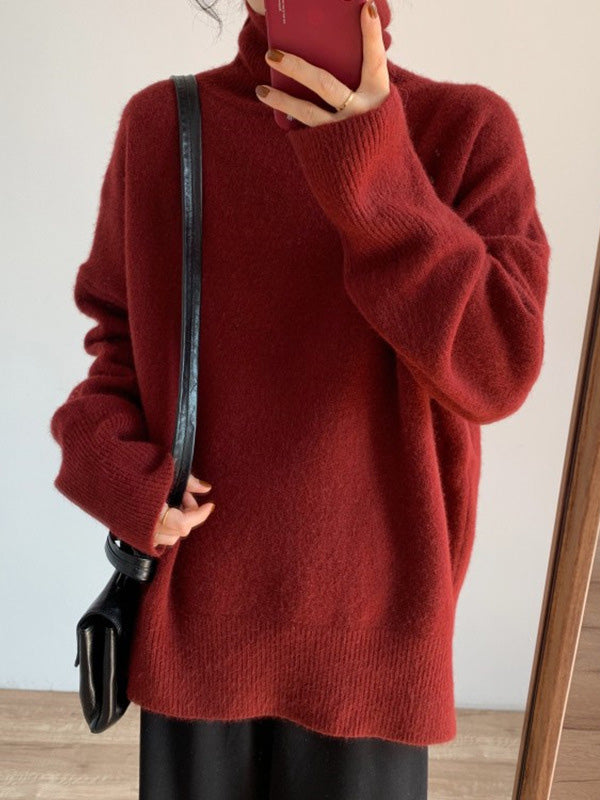 Original Red Turtle Neck Long Sleeves Sweater QX020 shopify