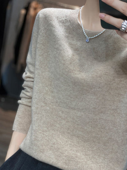 Casual Blue Round-Neck Long Sleeve Sweater AN1059 Genistyle Shop