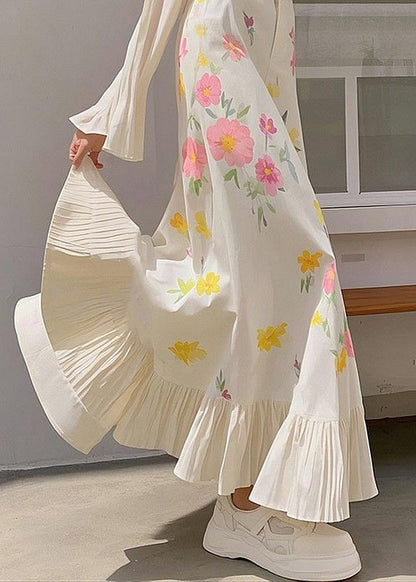 Pink Cotton Waist New Spring Skirts High Print Wrinkled FashionChic