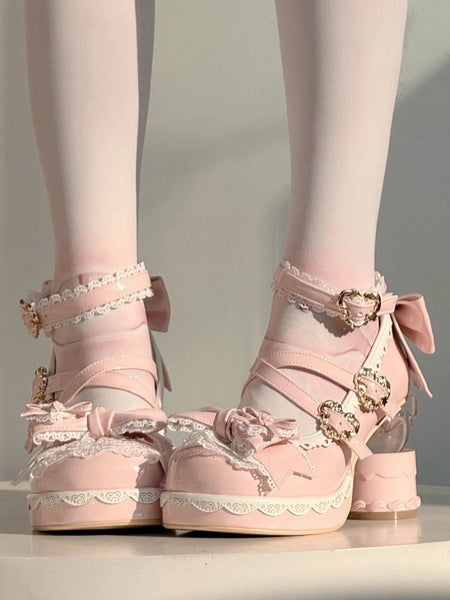 for Pink - Sweet Mary Round Design Janes Toe Crisscross Lolita FashionChic